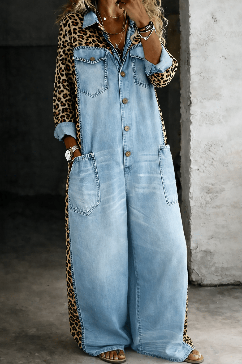 Amanda | One Piece Denim Shirt Jumpsuit - MUSSRA