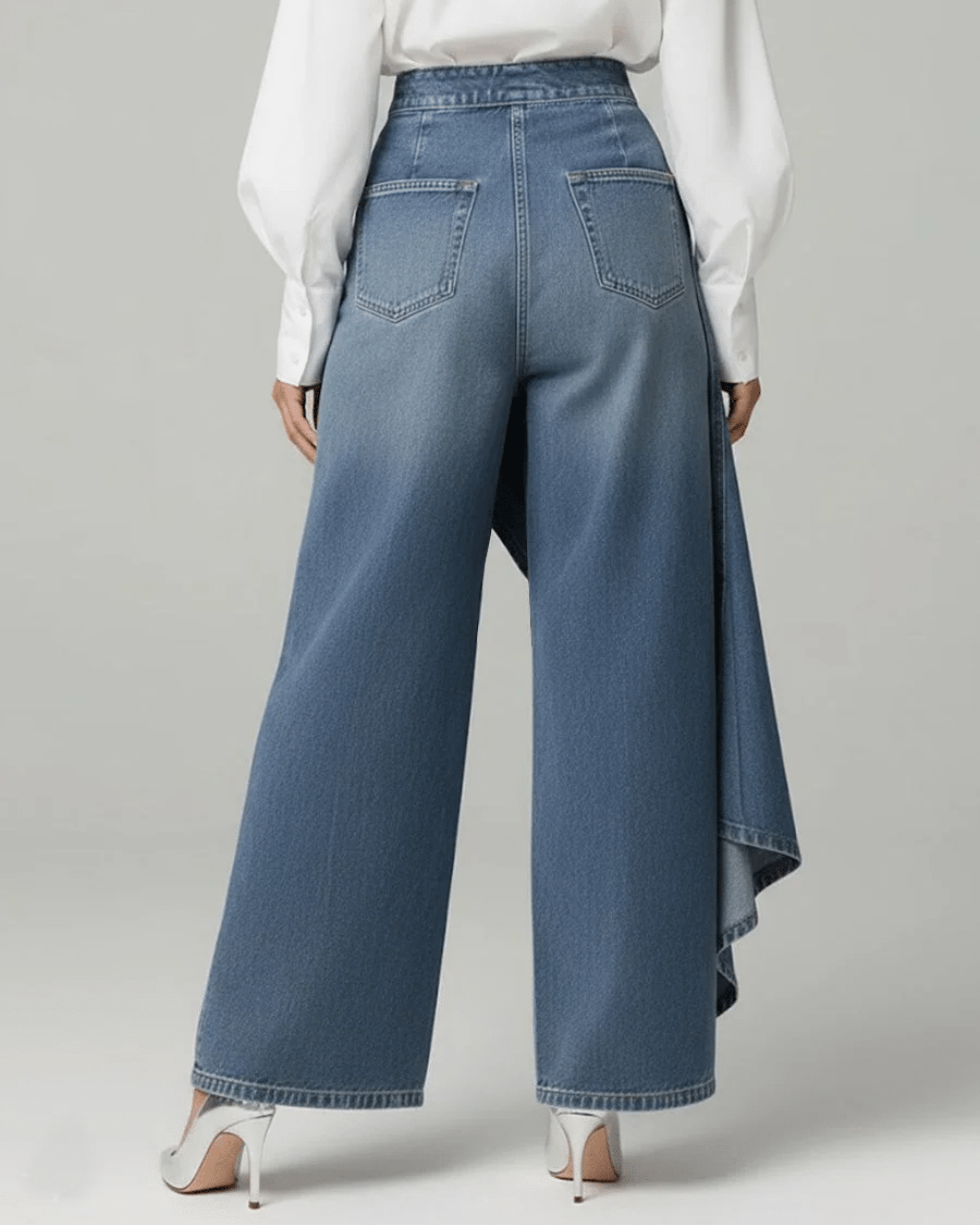 Audrey | Denim Wrap Trousers - MUSSRA
