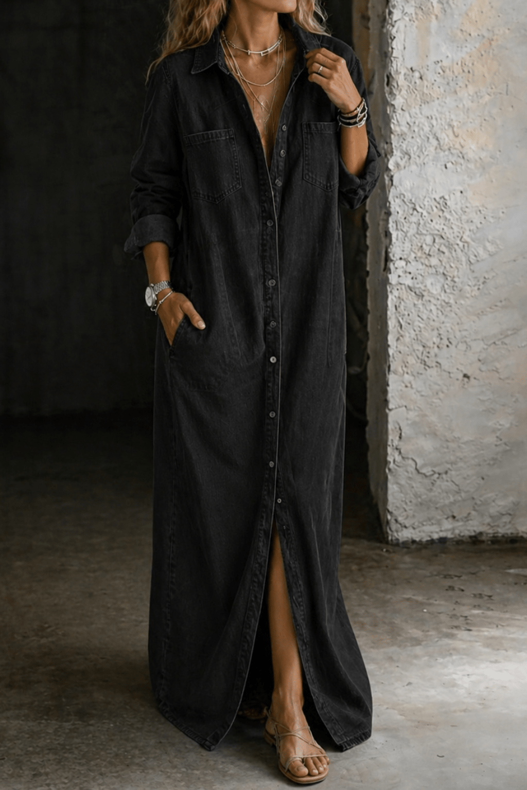 Delana | Button Down Dress - MUSSRA