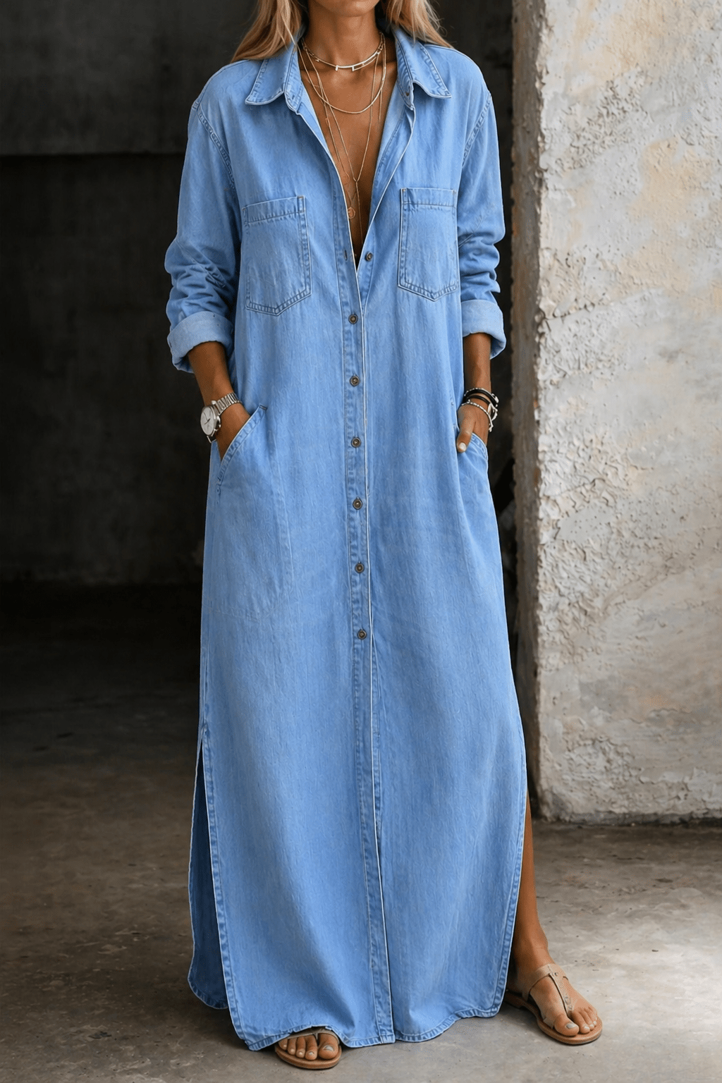 Delana | Button Down Dress - MUSSRA