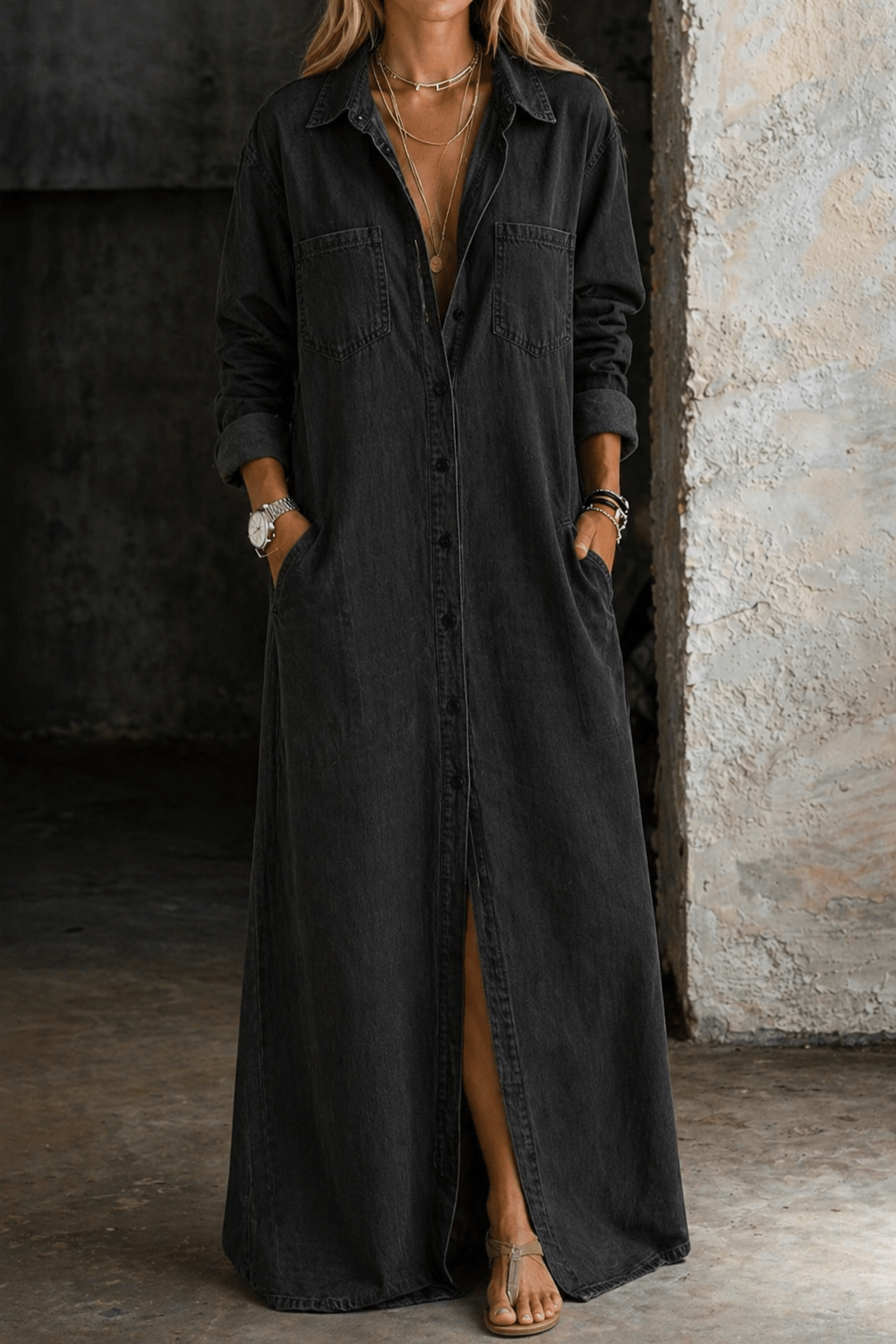 Delana | Button Down Dress - MUSSRA