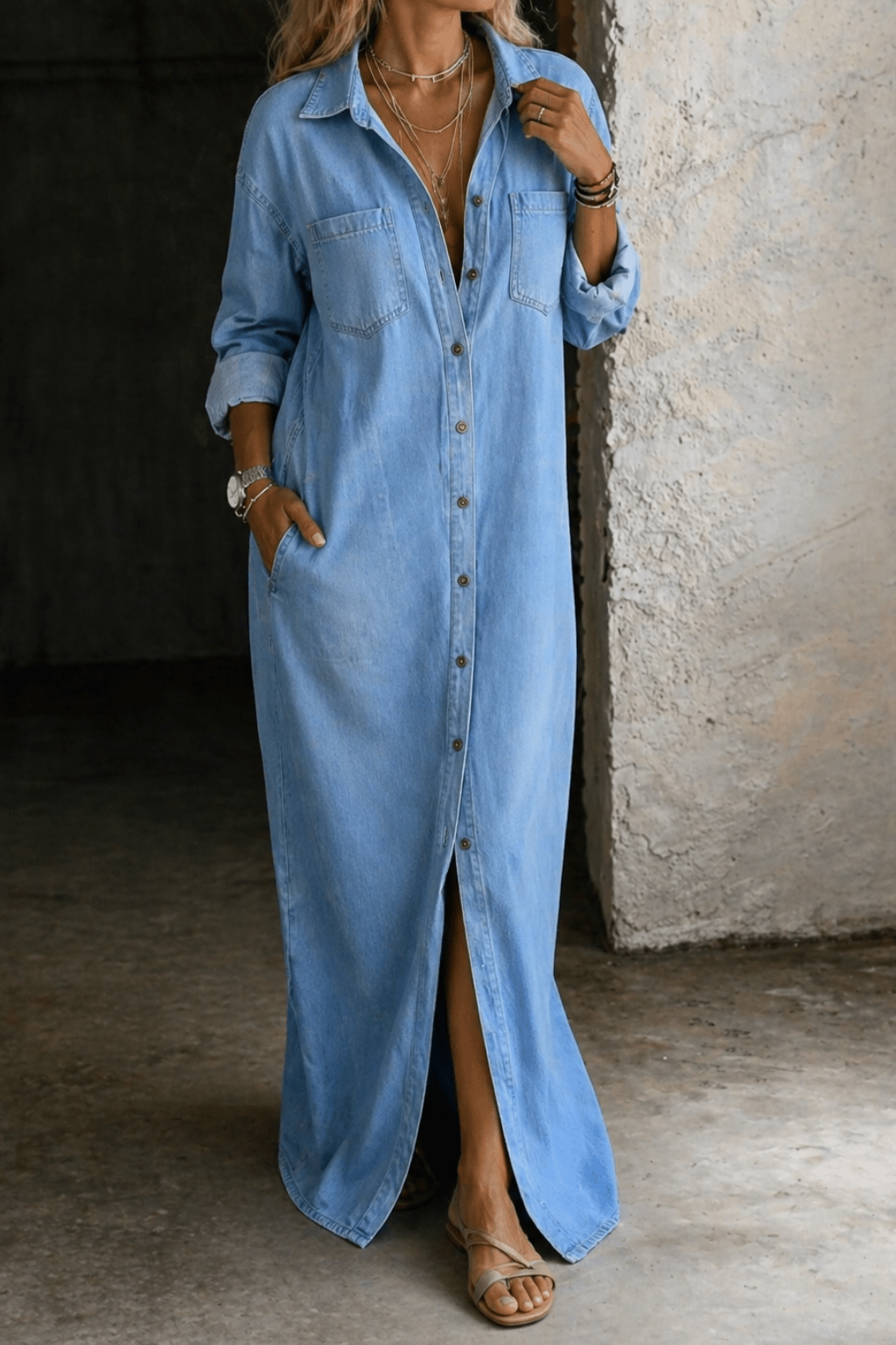 Delana | Button Down Dress - MUSSRA
