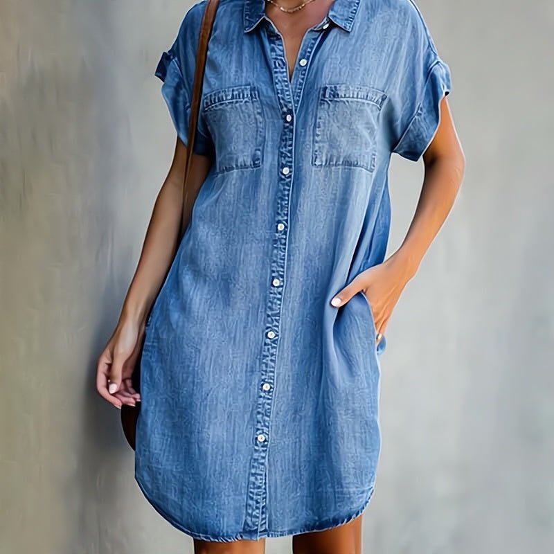 Helen | Button - Down Shirt Dress - MUSSRA