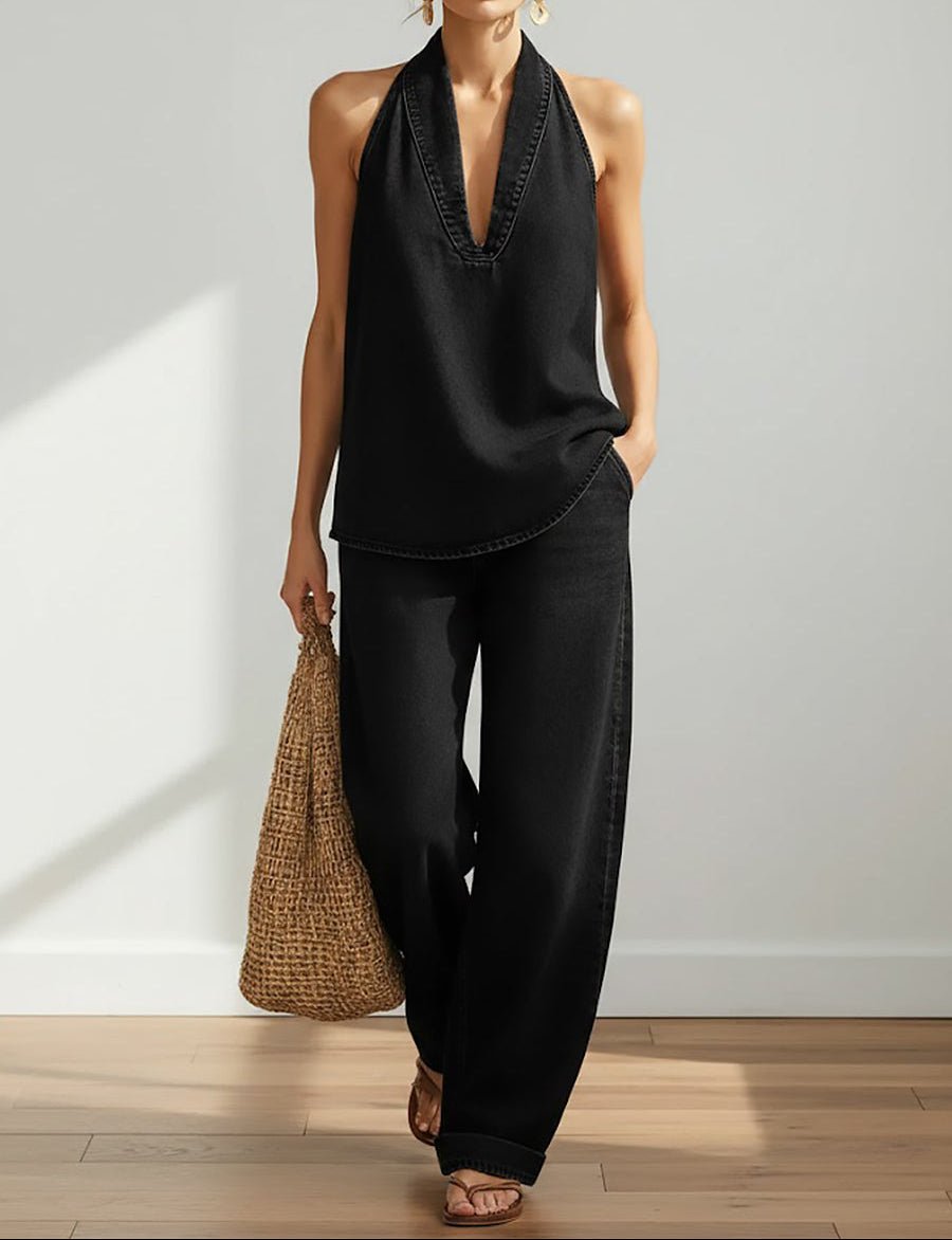 Ivy | Vintage Washed Soft Denim - Look Two - Piece Set - MUSSRA