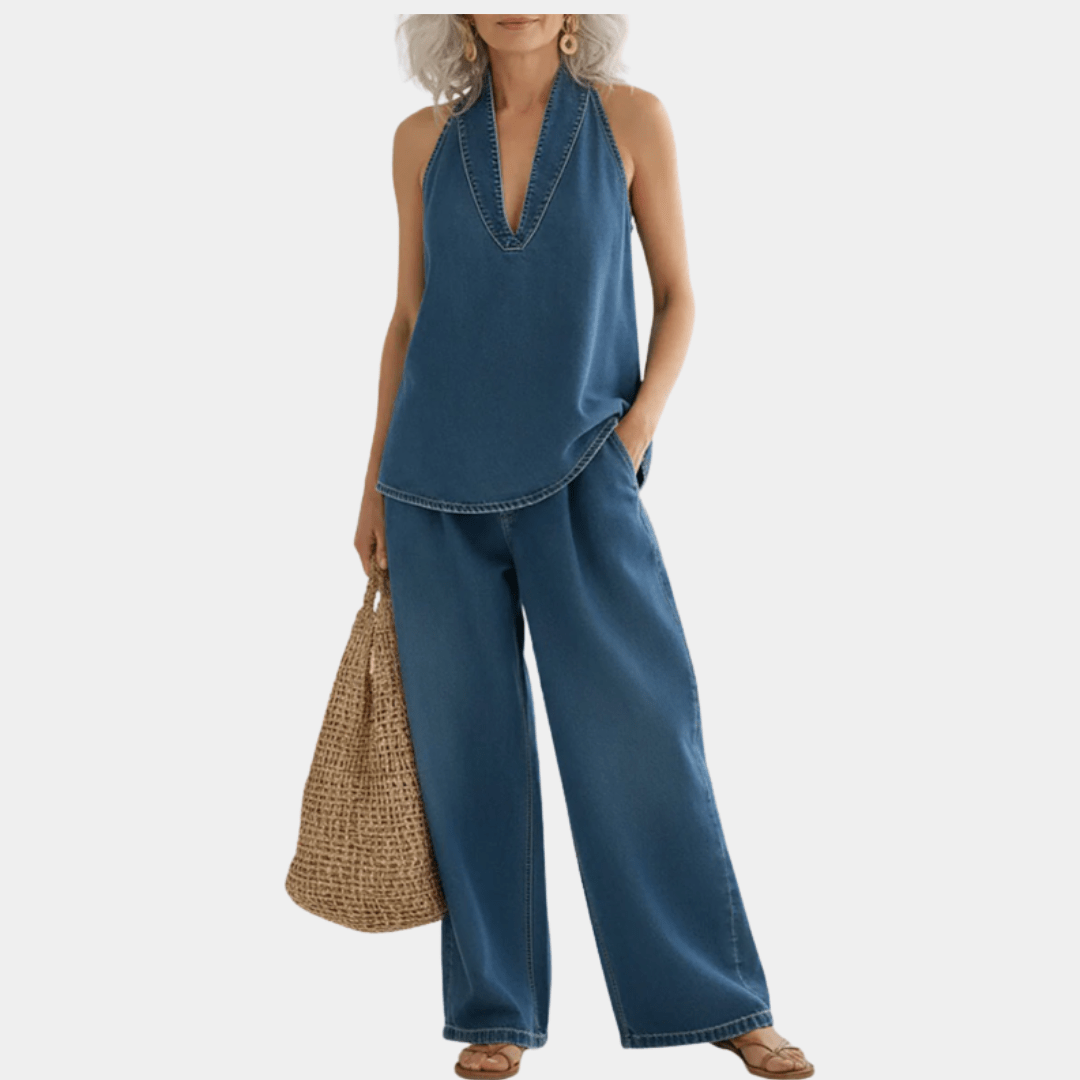 Ivy | Vintage Washed Soft Denim - Look Two - Piece Set - MUSSRA