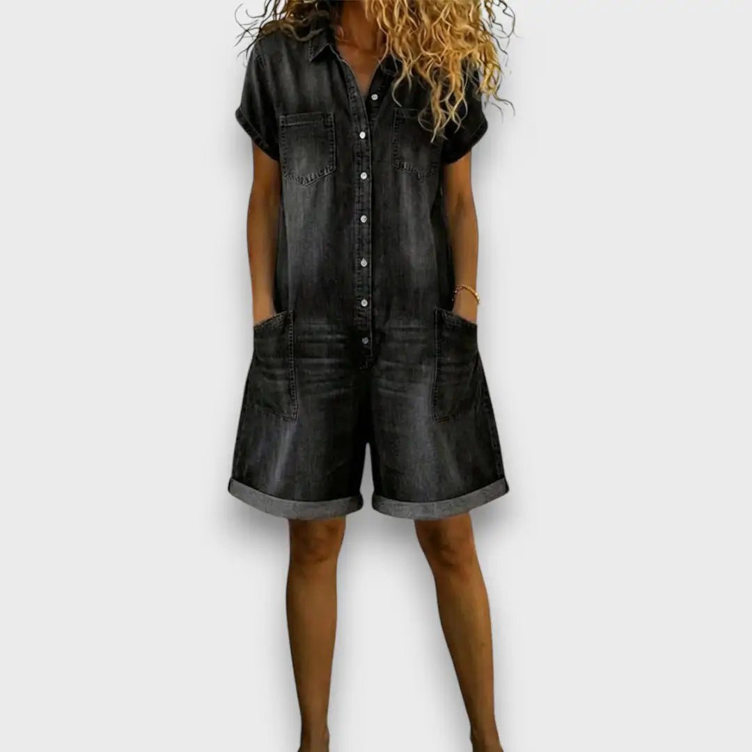 Joan | Vintage short Cotton Denim - Look Overalls - MUSSRA