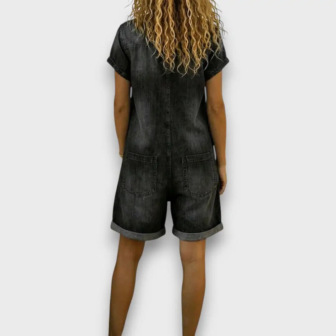 Joan | Vintage short Cotton Denim - Look Overalls - MUSSRA