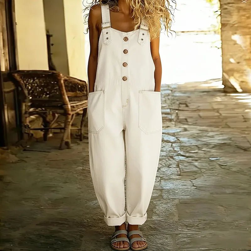 Mae | Vintage Soft Cotton Denim - Look Overalls with Adjustable straps - MUSSRA