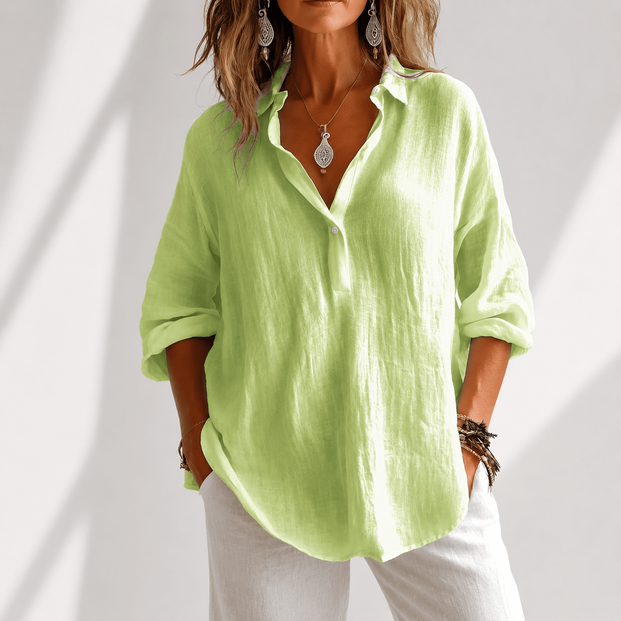 Maren Cotton Linen Blouse - MUSSRA