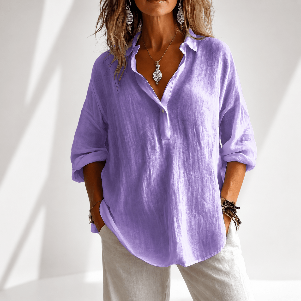 Maren Cotton Linen Blouse - MUSSRA
