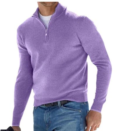 Rema Men's Soft - Knit Quarter Zip Jumper - Costello Golf Pullover - MUSSRA