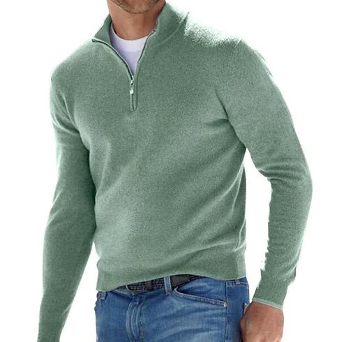 Rema Men's Soft - Knit Quarter Zip Jumper - Costello Golf Pullover - MUSSRA