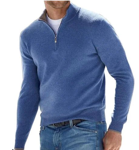 Rema Men's Soft - Knit Quarter Zip Jumper - Costello Golf Pullover - MUSSRA