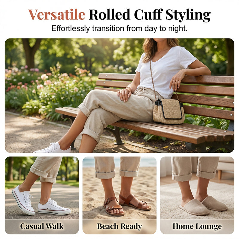 Vara | Casual Cotton Linen Capris
