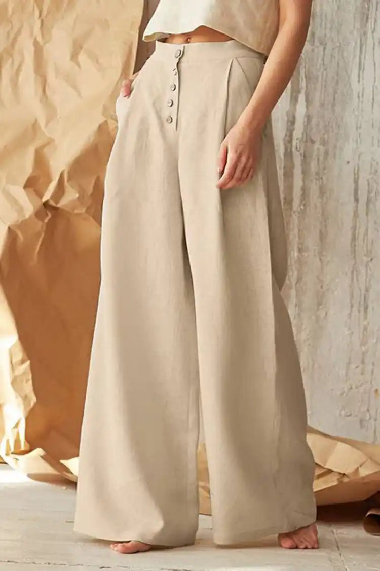 Vintage Plain Button Down Pocket Pants - MUSSRA