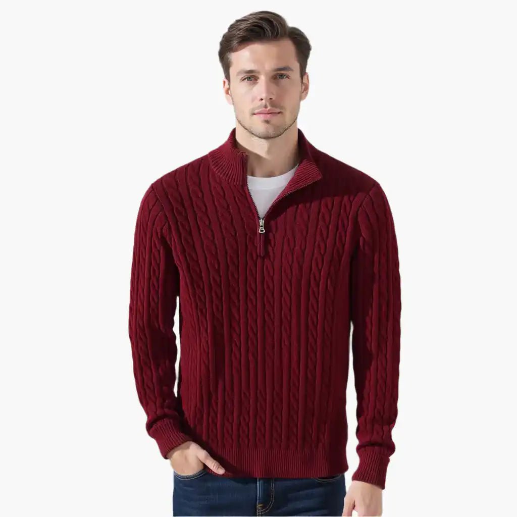 Zipped Cable Sweater - MUSSRA