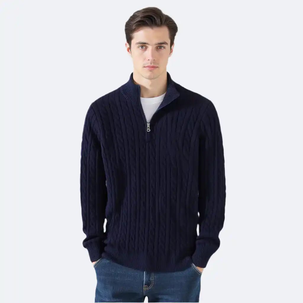 Zipped Cable Sweater - MUSSRA