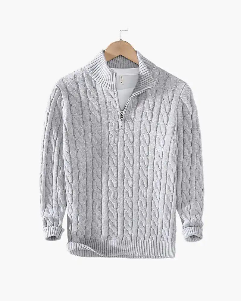 Zipped Cable Sweater - MUSSRA