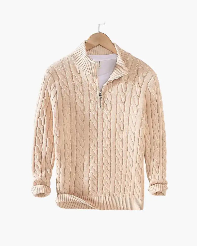 Zipped Cable Sweater - MUSSRA