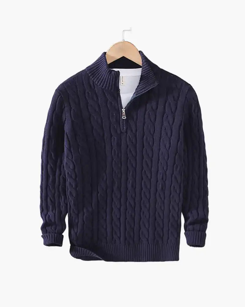 Zipped Cable Sweater