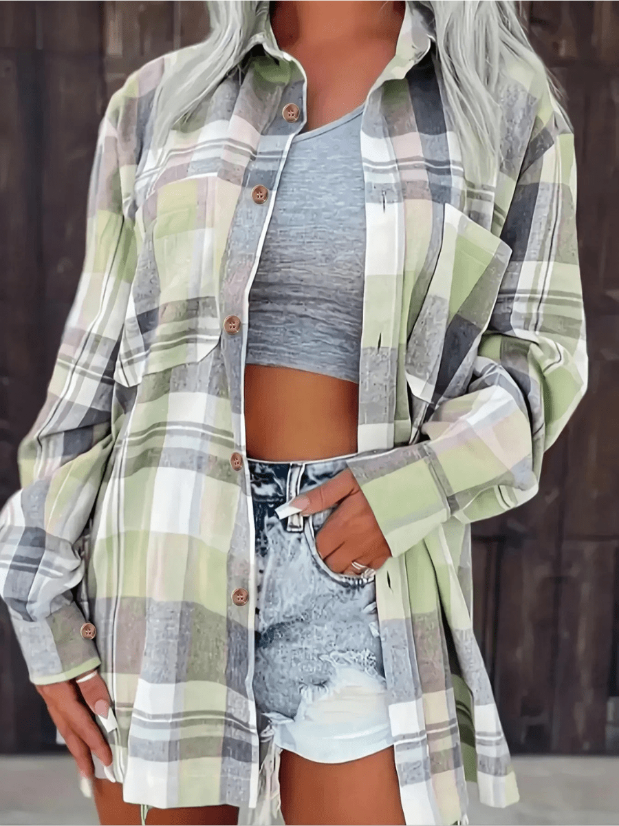Alessia | Elegant Textured Long Sleeve Blouse - MUSSRA