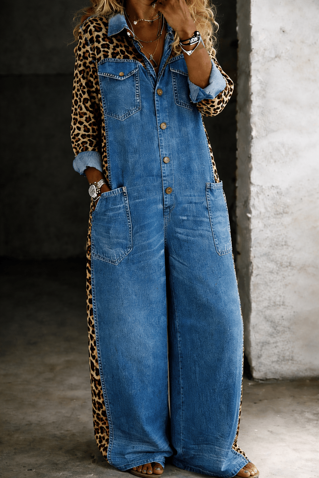 Amanda | One Piece Denim Shirt Jumpsuit - MUSSRA