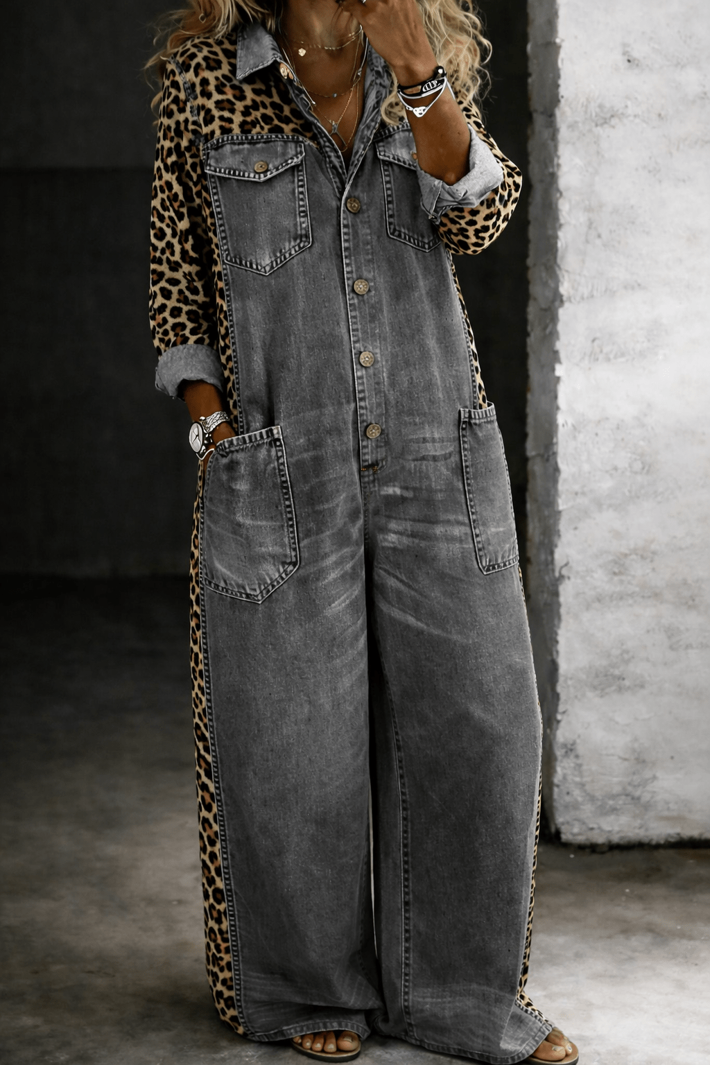 Amanda | One Piece Denim Shirt Jumpsuit - MUSSRA