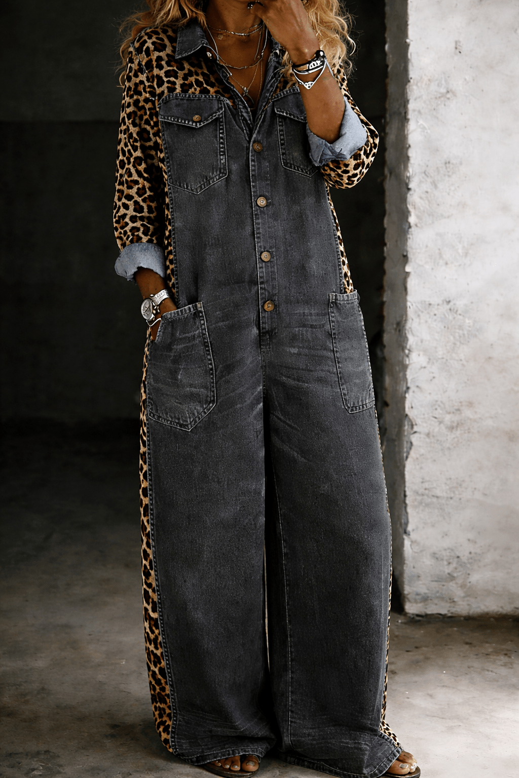 Amanda | One Piece Denim Shirt Jumpsuit - MUSSRA