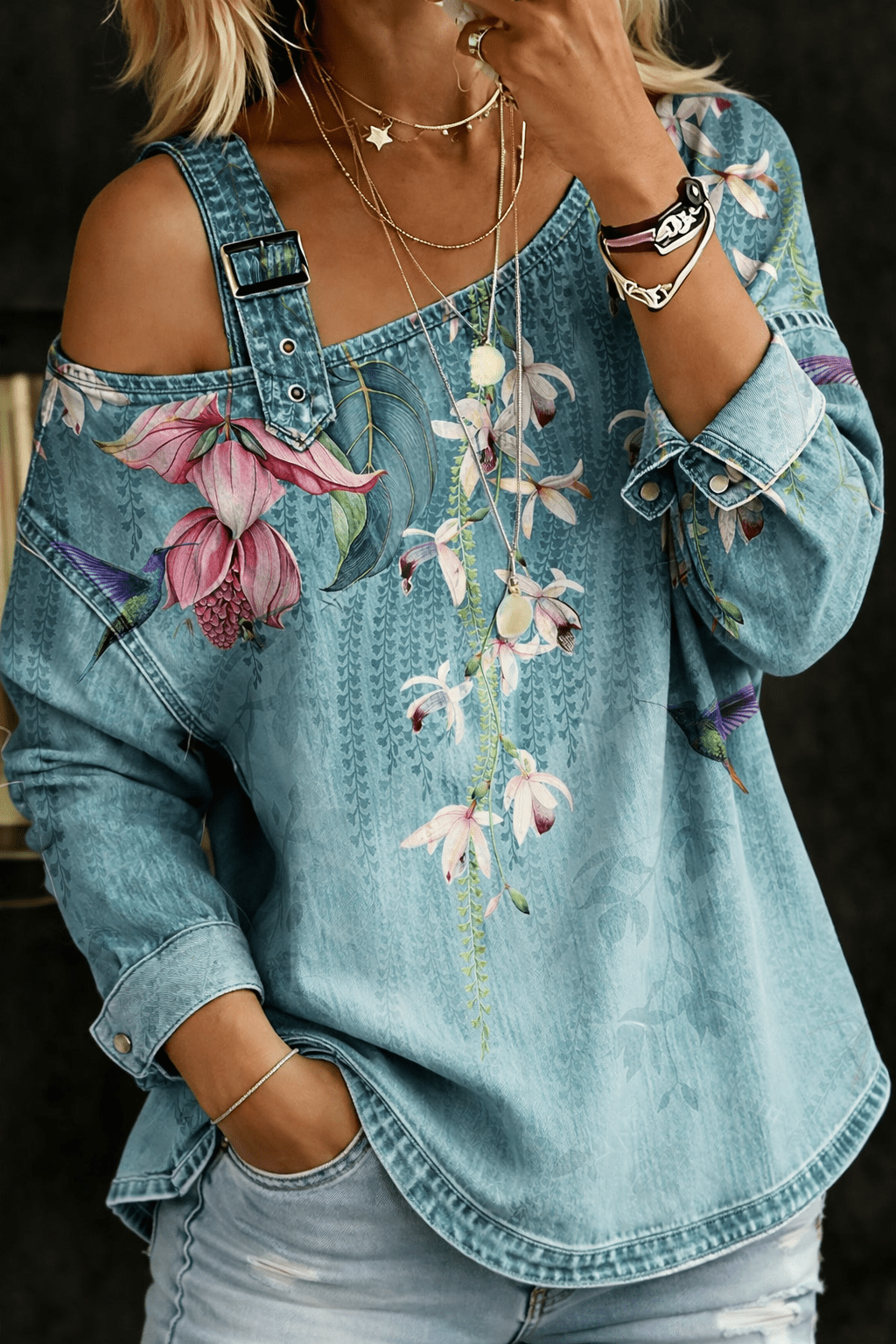 Danielle | Off Shoulder Denim Top - MUSSRA