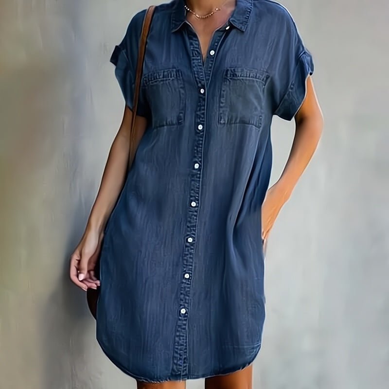 Helen | Button - Down Shirt Dress - MUSSRA