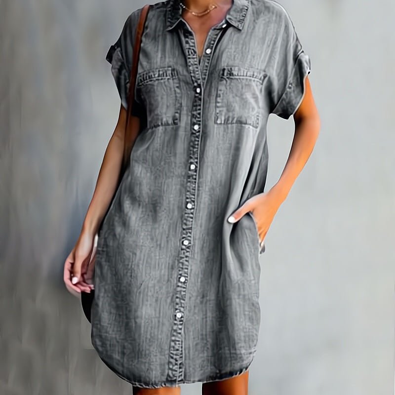 Helen | Button - Down Shirt Dress - MUSSRA