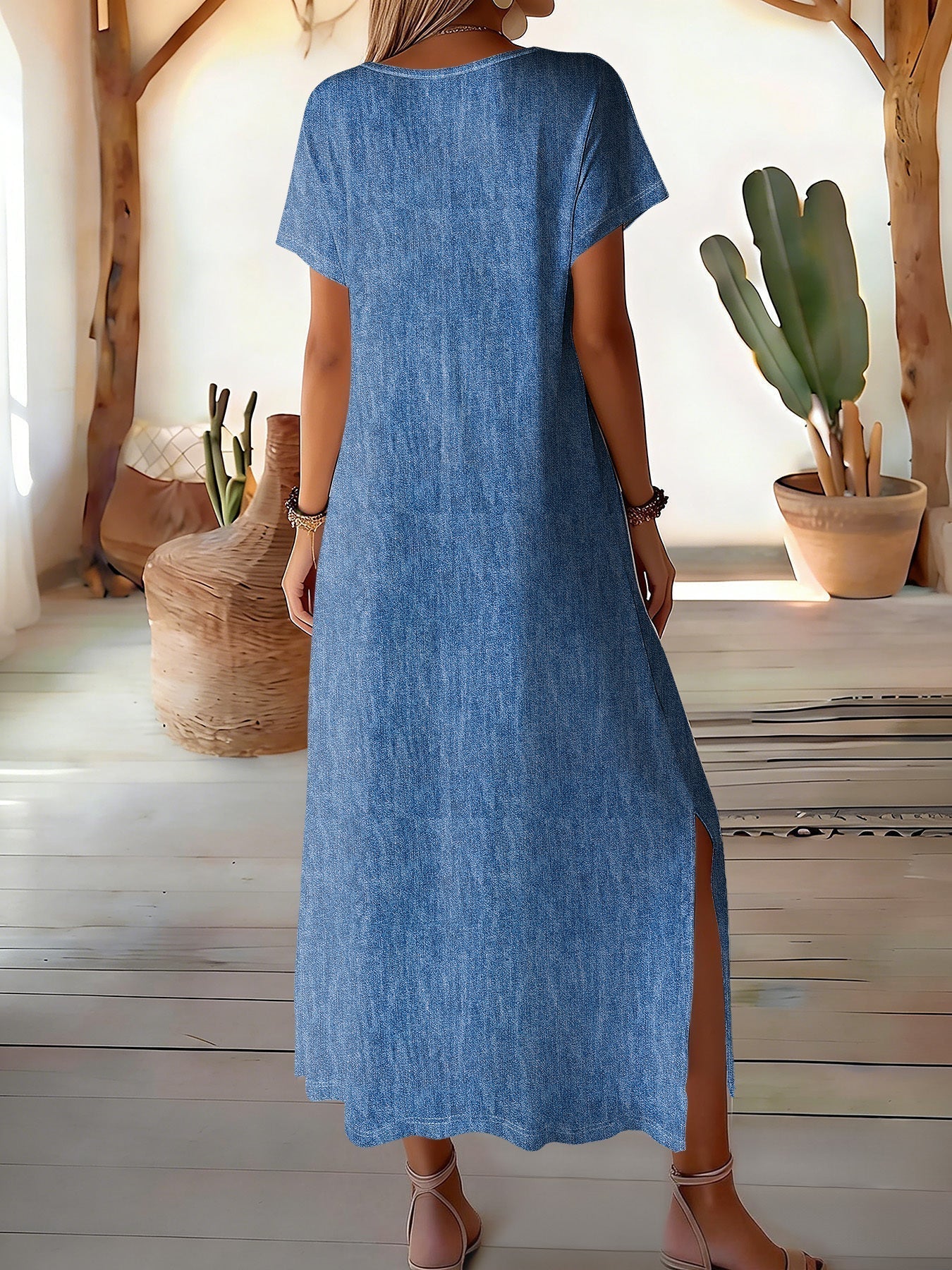 Helen | Denim Stylish Retro Dress - MUSSRA