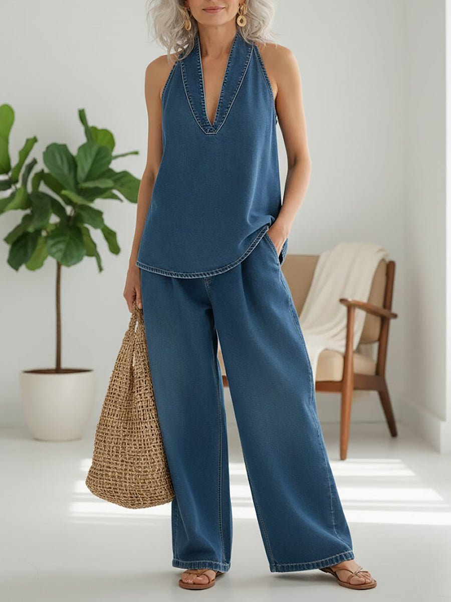 Ivy | Vintage Washed Soft Denim - Look Two - Piece Set - MUSSRA