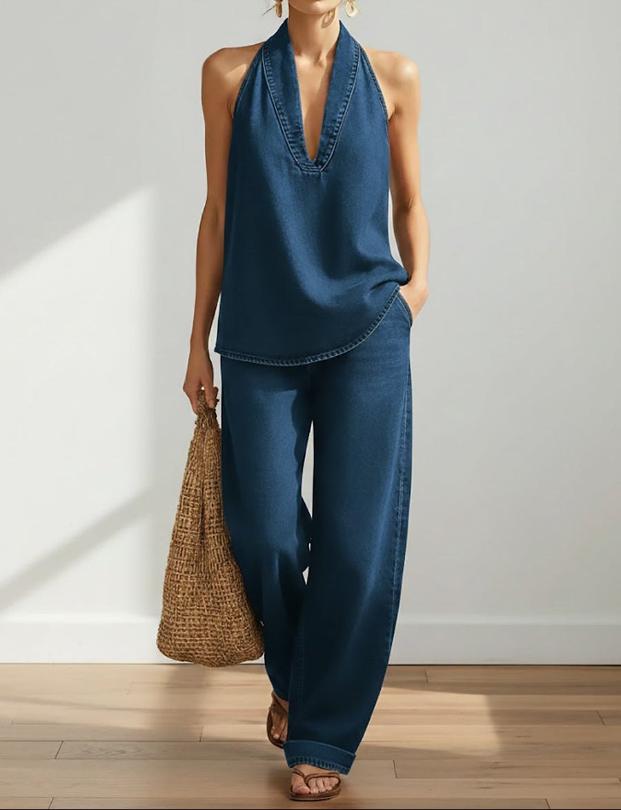 Ivy | Vintage Washed Soft Denim - Look Two - Piece Set - MUSSRA