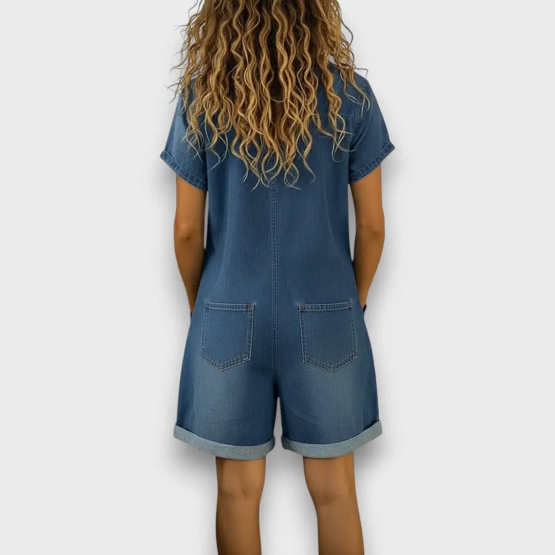 Joan | Vintage short Cotton Denim - Look Overalls - MUSSRA