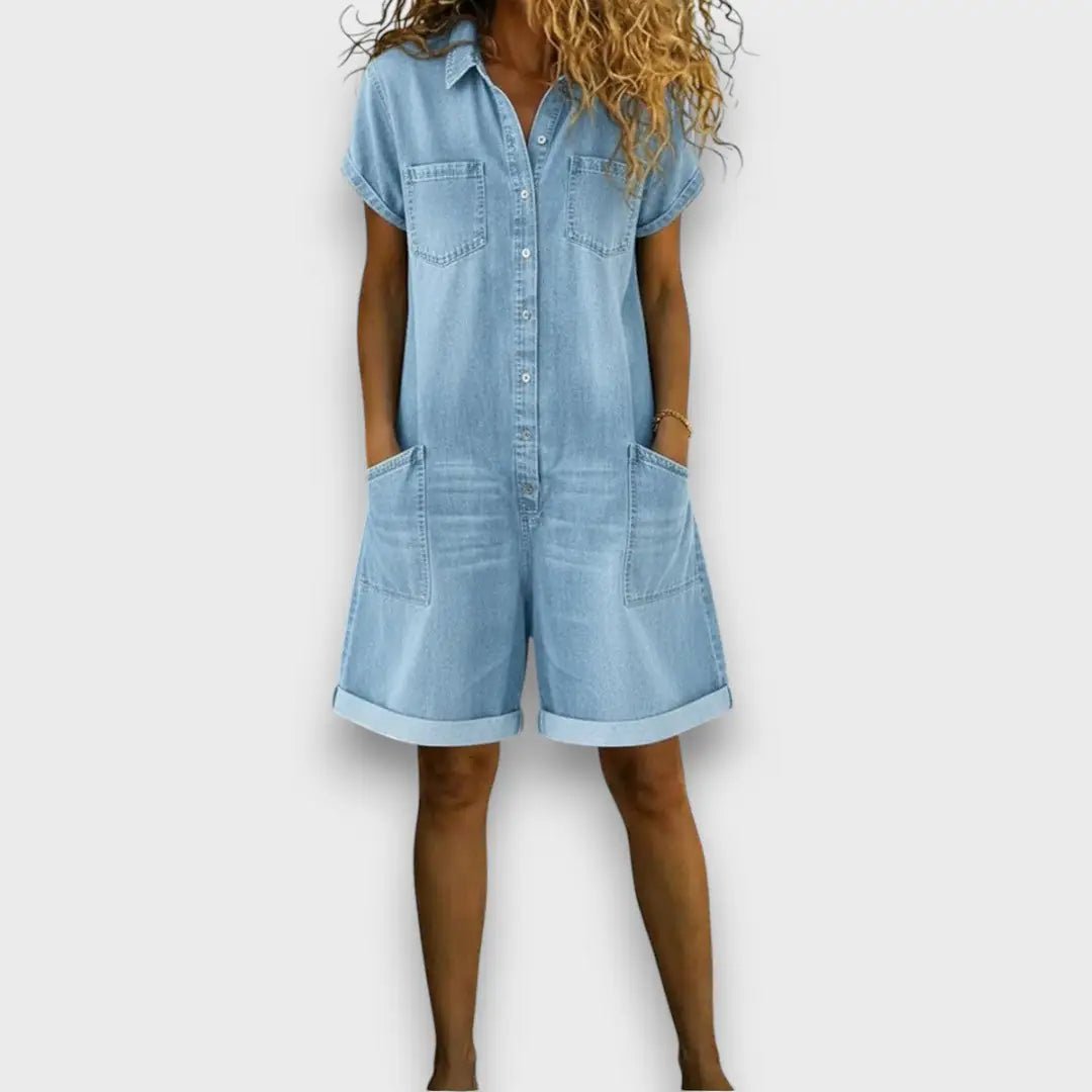 Joan | Vintage short Cotton Denim - Look Overalls - MUSSRA