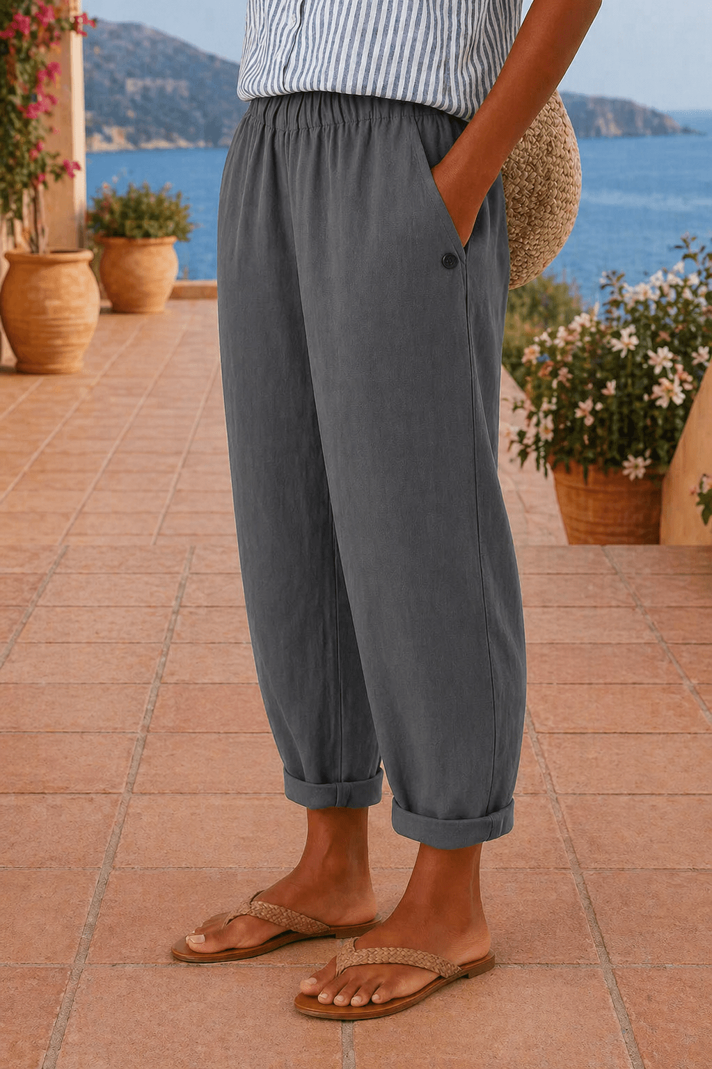 Lusa | Relaxed Linen Wide - Leg Pants - MUSSRA