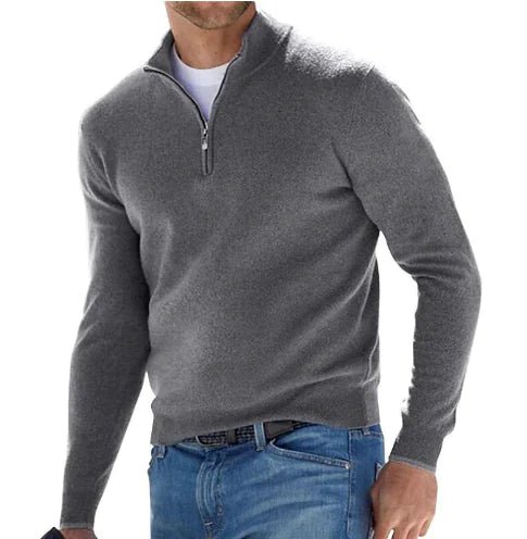 Rema Men's Soft - Knit Quarter Zip Jumper - Costello Golf Pullover - MUSSRA
