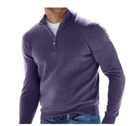 Rema Men's Soft - Knit Quarter Zip Jumper - Costello Golf Pullover - MUSSRA