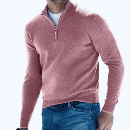 Rema Men's Soft - Knit Quarter Zip Jumper - Costello Golf Pullover - MUSSRA