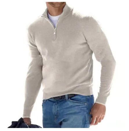 Rema Men's Soft - Knit Quarter Zip Jumper - Costello Golf Pullover - MUSSRA