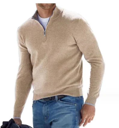 Rema Men's Soft - Knit Quarter Zip Jumper - Costello Golf Pullover - MUSSRA