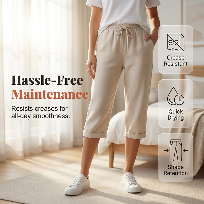 Vara | Casual Cotton Linen Capris