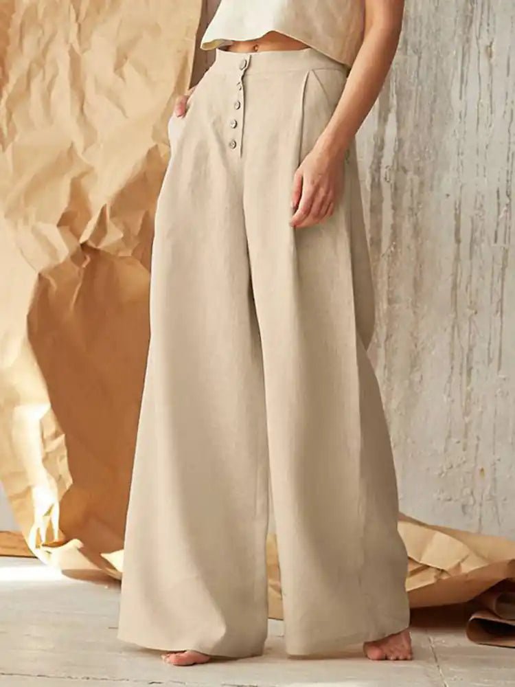 Vintage Plain Button Down Pocket Pants - MUSSRA