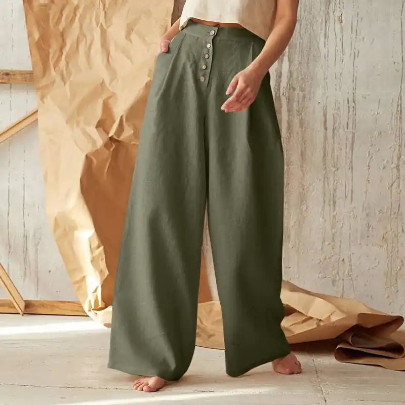 Vintage Plain Button Down Pocket Pants - MUSSRA