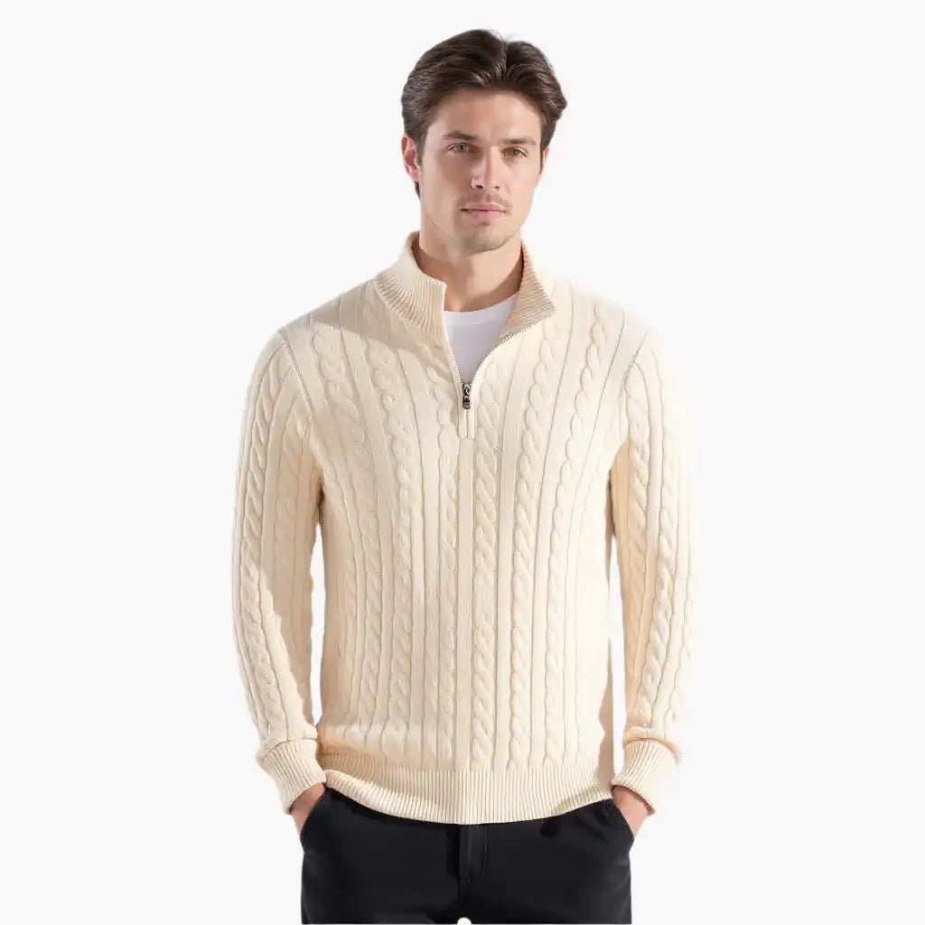 Zipped Cable Sweater - MUSSRA