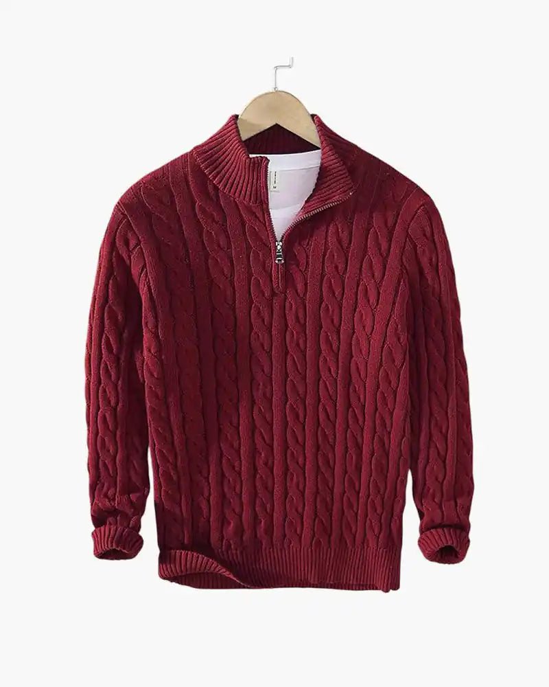 Zipped Cable Sweater - MUSSRA